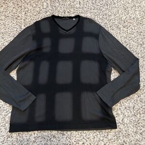 Tahari Mens Extra New Cotton Blend Sweater Gray Black Sz Xl